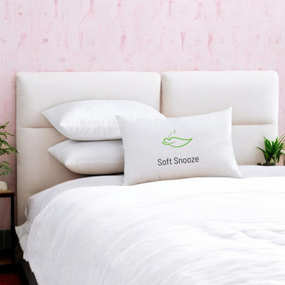 SOFT SNOOZE Microfibre Sleeping Pillow Pack of 3 Solid Soft Luxury(White)