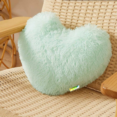 Cyuteenuts Heart shape pillow Microfibre Solid Cushion Pack of 1(Aqua green)