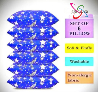 YPOLOIPO Polyester Fibre Sleeping Pillow Pack of 6 Solid LUXURY(Blue)