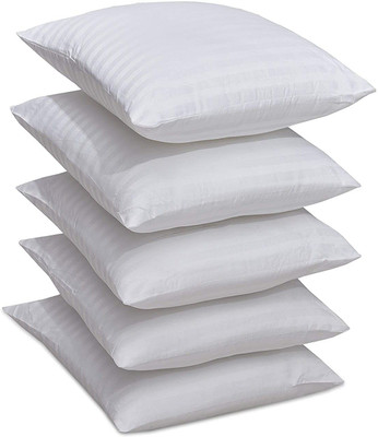 JDX Polyester Fibre Stripes Cushion Pack of 5(White)