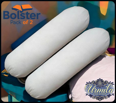 Urmila Creation Microfibre Bolster Pack of 2 Solid(White)