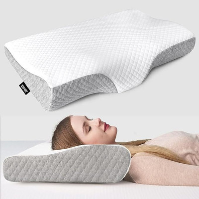 Flipkart SmartBuy Soft & Luxurious Memory Foam Quilted Memory Foam Solid Orthopaedic Pillow Pack of 1(Sky)