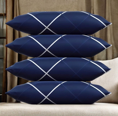Urmila Creation Microfibre Sleeping Pillow Pack of 4 Solid LUXURY(Blue)