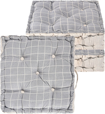 KUBER INDUSTRIES Microfibre Abstract Chair Pad Pack of 3(Grey)