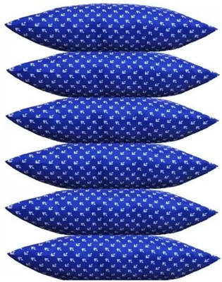 LIPONOS Polyester Fibre Sleeping Pillow Pack of 6 Solid LUXURY(Blue)