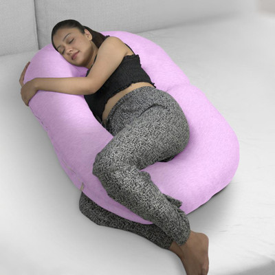 KWALITY DREAMS Microfibre Solid Pregnancy Pillow Pack of 1(Pink)