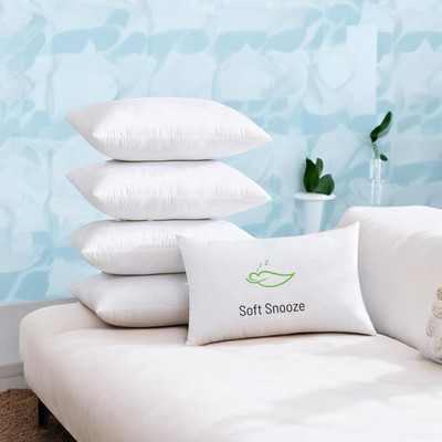 SOFT SNOOZE Microfibre Sleeping Pillow Pack of 5 Solid Luxury(White)