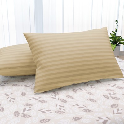 LA VERNE Microfibre Stripes Sleeping Pillow Pack of 2(Beige)