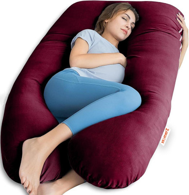 homerz Microfibre Solid Pregnancy Pillow Pack of 1(Maroon)