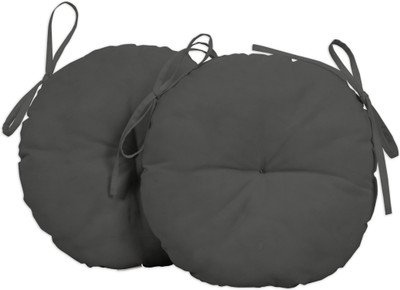 Vargottam Polyester Fibre Solid Chair Pad Pack of 2(Dark Gray)