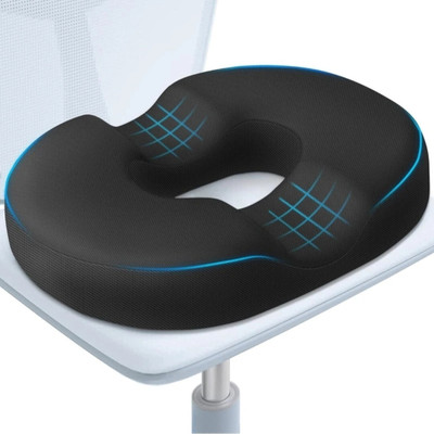 UNIQUEFIT Donut Cut Orthopedic Cushion For tailbone Support Memory Foam Nature Orthopaedic Pillow Pack of 1(Black)