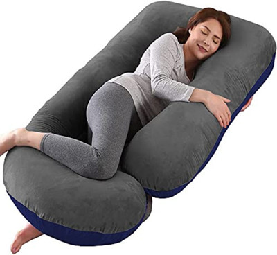 Mojo J SHAPE Polyester Fibre Solid Pregnancy Pillow Pack of 1(Grey-Blue)
