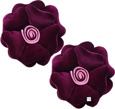 HOMESTIC by Kuber Industries Microfibre Floral Cushion Pack of 2(Purple)