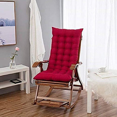 RP MASTER Luxury Microfibre Solid Chair Pad Pack of 1(Red)