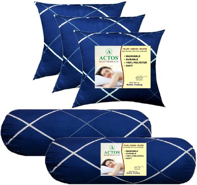 ACTOS Microfibre Geometric Bolster Pack of 5(Dark Blue5)