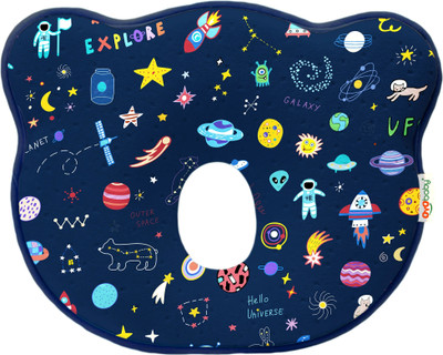 Oyo Baby Memory Foam Pillow For Kids For Extra Neck Support Memory Foam Nature Baby Pillow Pack of 1(Dark Blue)