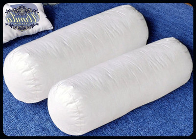JAYOG ENTERPRISE Round Microfibre Solid Bolster Pack of 2(White)