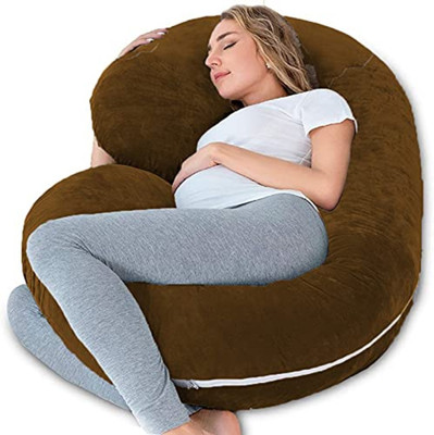 Mojo Microfibre Solid Pregnancy Pillow Pack of 1(Brown)