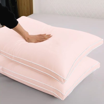 ADBENI HOME Microfibre Solid Sleeping Pillow Pack of 2(Blush-White)