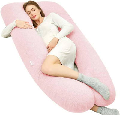 THUKRAN U Shape Microfibre Solid Pregnancy Pillow Pack of 1(Pink)