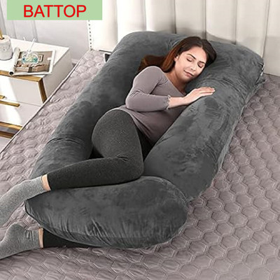 BATTOP ULTRA SOFT J SHAPE Polyester Fibre Solid Sleeping Pillow Pack of 1(Grey)