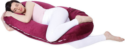 WILD MINT ultra soft c shaped pillow Microfibre Solid Pregnancy Pillow Pack of 1(purpal)