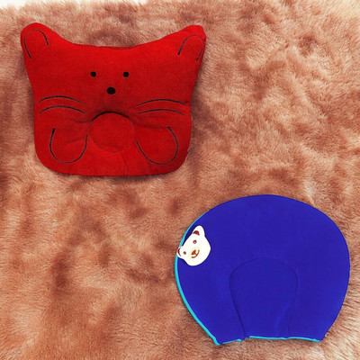 Babeestar Microfibre Solid Baby Pillow Pack of 1(Red & Blue)