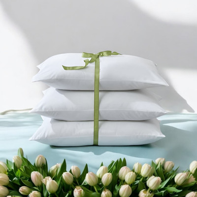 Cozy Palace Microfibre Sleeping Pillow Pack of 3 Solid(White)