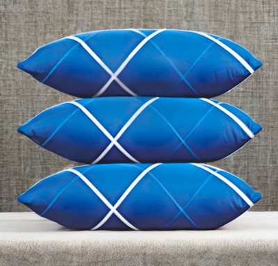 Urmila Creation Microfibre Sleeping Pillow Pack of 3 Solid LUXURY(Blue)