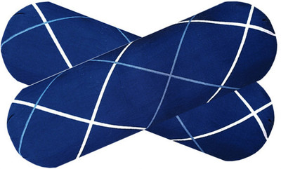 PALVIT Microfibre Abstract Bolster Pack of 2(Blue)