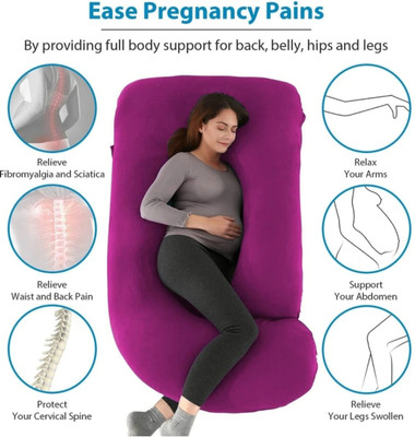 WILD MINT Polyester Fibre Pregnancy Pillow Pack of 1 Solid Premium series(Purple)