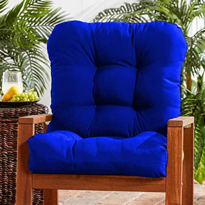 aeTHEric Microfibre Solid Chair Pad Pack of 2(Royal Blue)