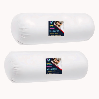 VILLAGERS Polyester Fibre Abstract Sleeping Pillow Pack of 2(White)