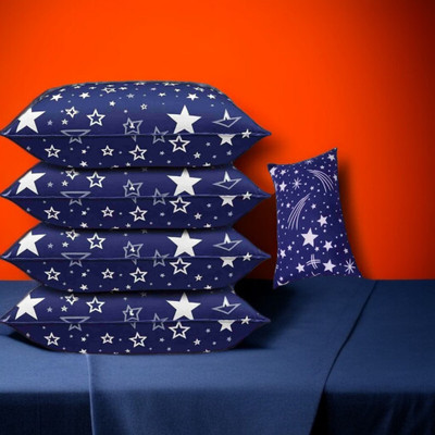 fulffystyl Microfibre Sleeping Pillow Pack of 5 Solid luxury(Blue)