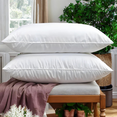GUNVAR INDIA PRIVATE LIMITED LUXURY Polyester Fibre Solid Sleeping Pillow Pack of 2(White)
