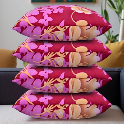CIEZAR Microfibre Solid Sleeping Pillow Pack of 4(Pink)