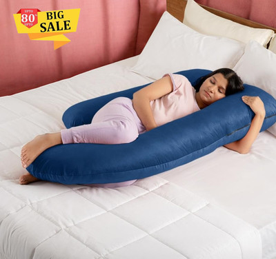 THUKRAN Microfibre Solid Pregnancy Pillow Pack of 1(Blue)