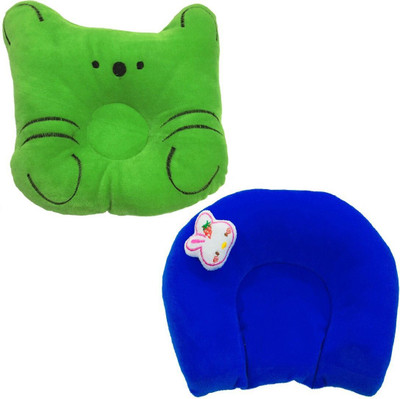 Chinmay Kids Polyester Fibre, Mustard Seeds Baby Pillow Pack of 2 Animals(Green, Blue)