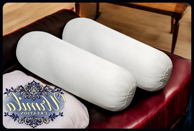 Urmila Creation Round Microfibre Solid Bolster Pack of 2(White)