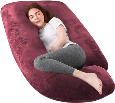 Vijay Premium series Polyester Fibre Solid Pregnancy Pillow Pack of 1(Maroon)