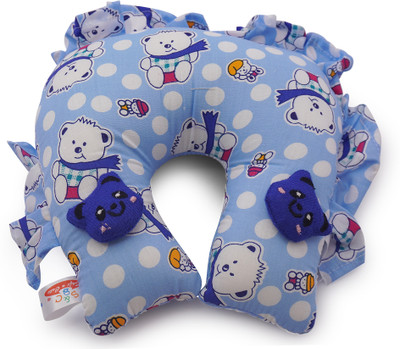 safe n cute Cotton Baby Pillow Pack of 1 Solid(Blue)