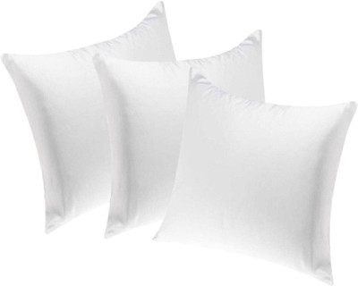 RACCOON Microfibre Solid Cushion Pack of 3(White)