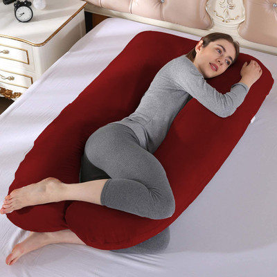 Victostar Polyester Fibre Solid Pregnancy Pillow Pack of 1(Maroon)
