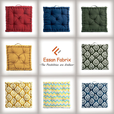ESSAN FABRIX Premium Polyester Fibre Solid Floor Cushion Pack of 1(Dark Blue)