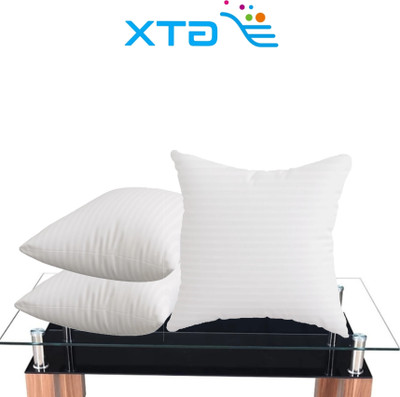 GTX Microfibre Cushion Pack of 3 Stripes Premium cushion set(White)