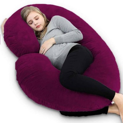 DCM Polyester Fibre Solid Pregnancy Pillow Pack of 1(Purple)