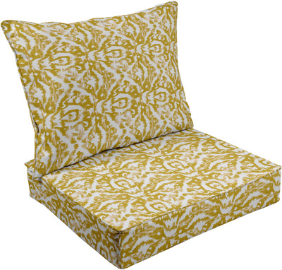 Vargottam Foam Abstract Chair Pad Pack of 2(Yellow2)