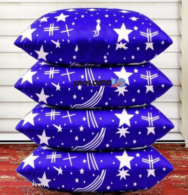 LIPONOS Polyester Fibre Sleeping Pillow Pack of 4 Abstract LUXURY(Blue)