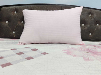 YandAM Microfibre Sleeping Pillow Pack of 1 Solid, Stripes Luxury(Millennial pink)