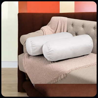 Urmila Creation Polyester Fibre Solid Bolster Pack of 2(White)